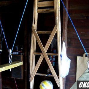 Completed Pulley Hoist for Fiberglass Top