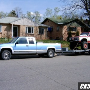 97 K2500HD w/trailer and Blazer