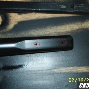 holes where plastic pieces were