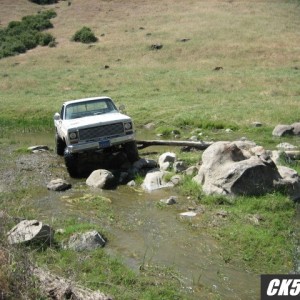 playing in a creek bed