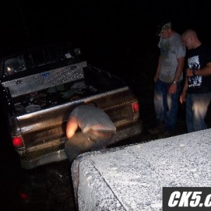 pulling sean out at the power lines
