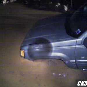 Jeep stuck in mud