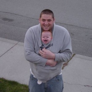 Me and the boy keeping warm