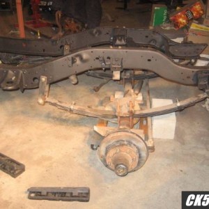 Frame with front axle installed