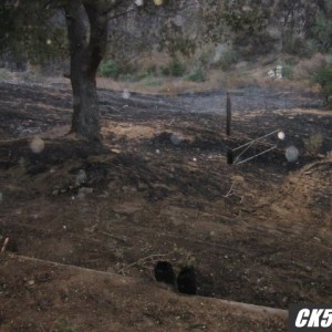 looking down property post fire