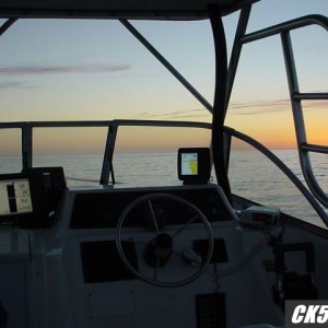 Sunset on the boat