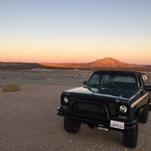 Car Selfie of my 75 GMC Jimmy at Horse Thief Mile in Willow Springs