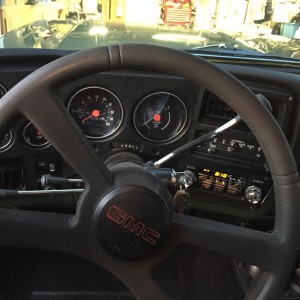 Freshly done interior of 75 Jimmy - New Dash Pad and Bezel