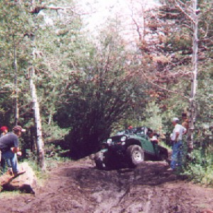 Green Jeep on the "By-Pass"