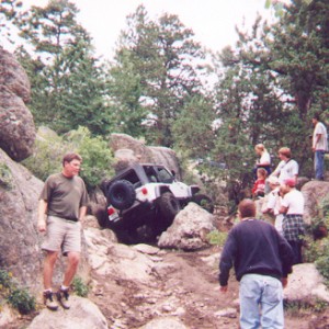 White Jeep in the Chute