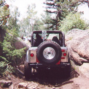 Jeep entering the Chute