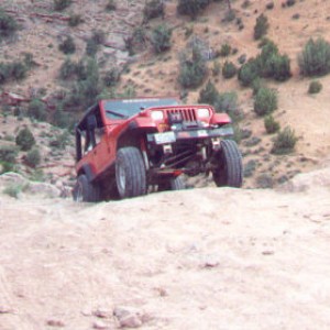 Jeep powering up hill