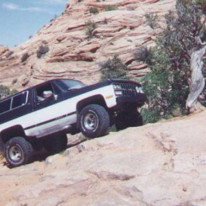 Blazer powering up a hill