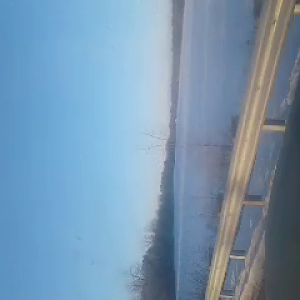 Driving along the River.