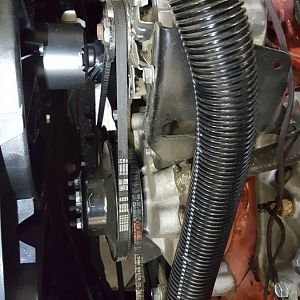 Alternator and fan motor clearance
