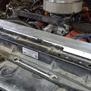 filler panel over top of radiator
