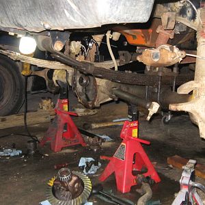Front axle torn apart