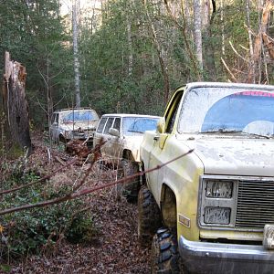 Leading the pack of jeeps