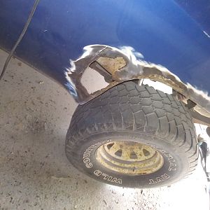 you can see the repair panel welds under the paint and bondo