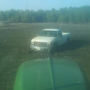 One stuck truck