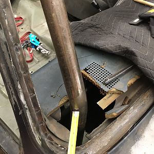 Passenger A pillar at dash