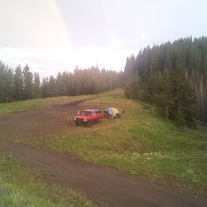 85GMCJD easy camping for a month while the paint cures
