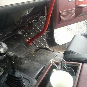 Modified the floor for the new turbo down pipe I built too