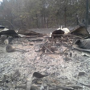 Still no evacuation notice...With just me and my dog left to try to protect the place I focused on the house...So he lost all the barns and shops