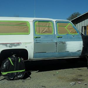 Time to do the body work...I was learning as I went along that both bodies I used panels from had seen some hail
