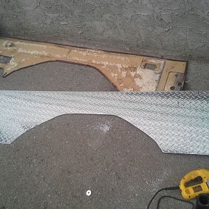 decided to replace the water damaged side panels with diamond plate aluminum