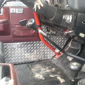 drivers side kicks.  I also cut a drain notch in the rocker to floor rail on both sides so water can just drain out, just cut the weather strip back