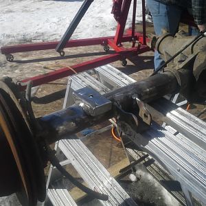 I removed the spring perches and bump stop perches from the 2007 10 bolt, and built new ones from some 2.5" square tubing