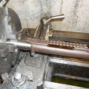 action treaded on to test headspacing on bolt face to go guage