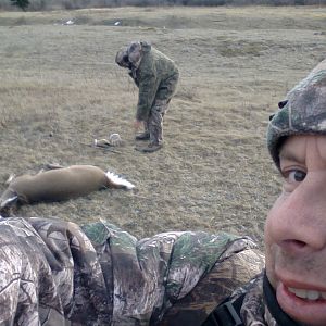 He made an awesome neck shot on the buck he wanted. He was a very effective Bull Elk and Big horn hunter when younger.