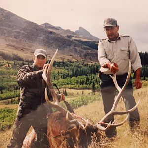 A nice Bull elk I got with my Dad (different year than last pic),  4 generations of my family have hunted these canyons for elk.