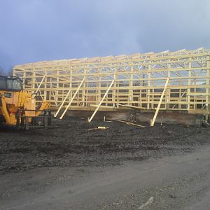 We had to brace like mad, We built it in November, and had 160kph 100mph winds