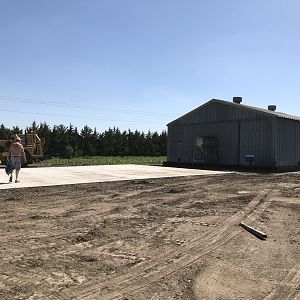 Waiting to skid shed.