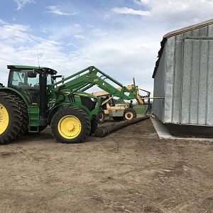 Setting shed down.