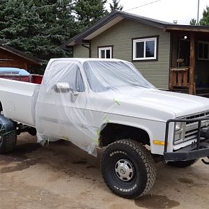 No body work on dings just sand and paint