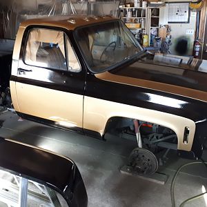 Passenger front. No runs. Wet sanding black when hard