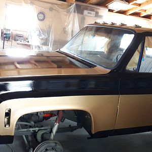 Drivers front. Waiting to wet sand and polish black. No runs or sags
