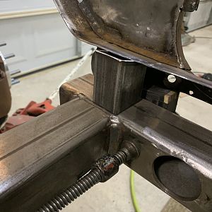test fitting of angled A-pillar support