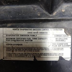Emissions Sticker