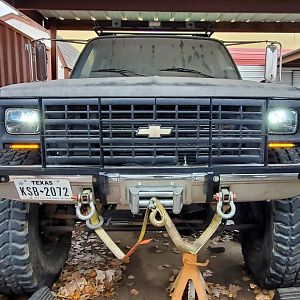 Grill guard and headlights