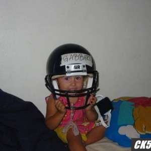 Bailey in helmet