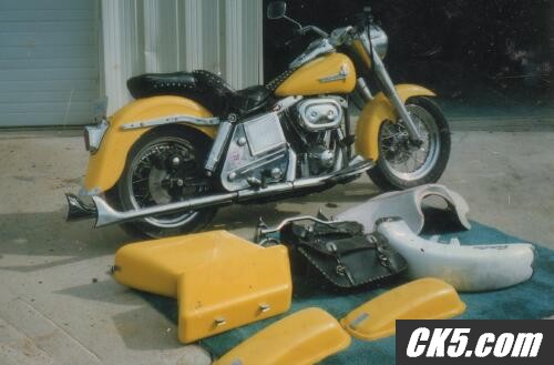 77 FLH  After and Yellow...