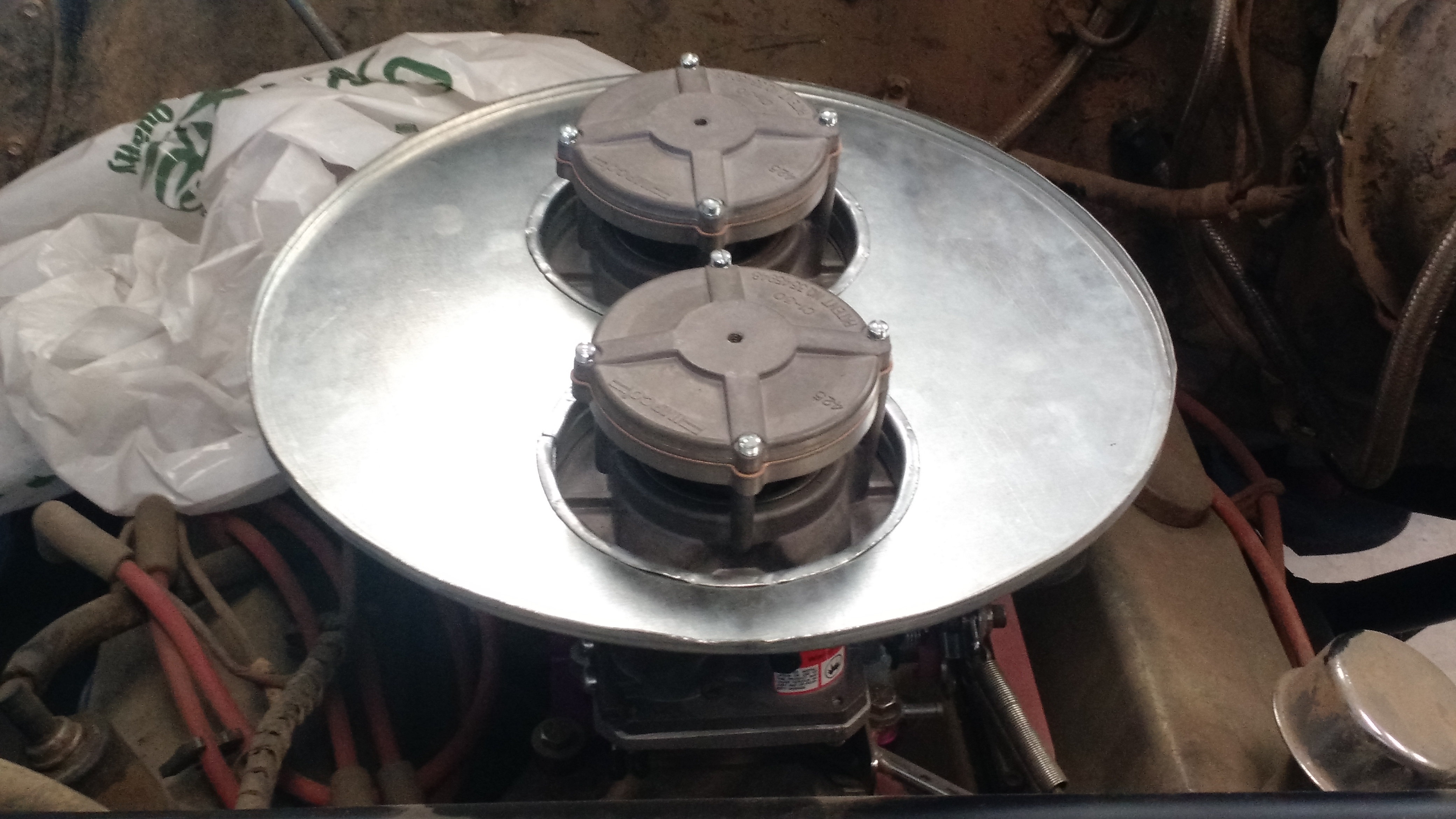Air cleaner base for dual mixers