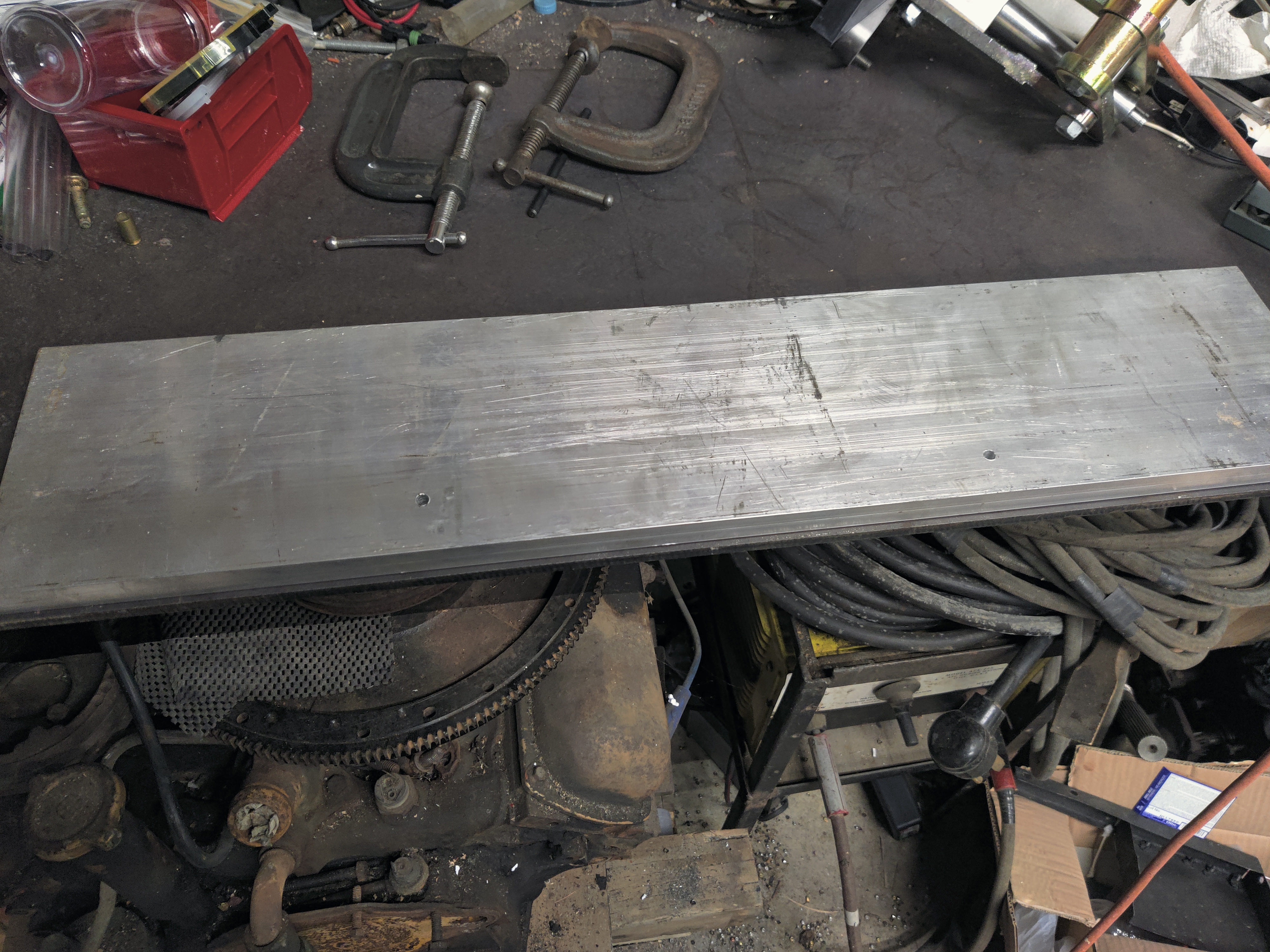 Aluminum on bench