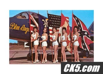 AV-00086-C_Bathing-Beauties-with-Flags-and-Blue-Angel-Jet-Posters