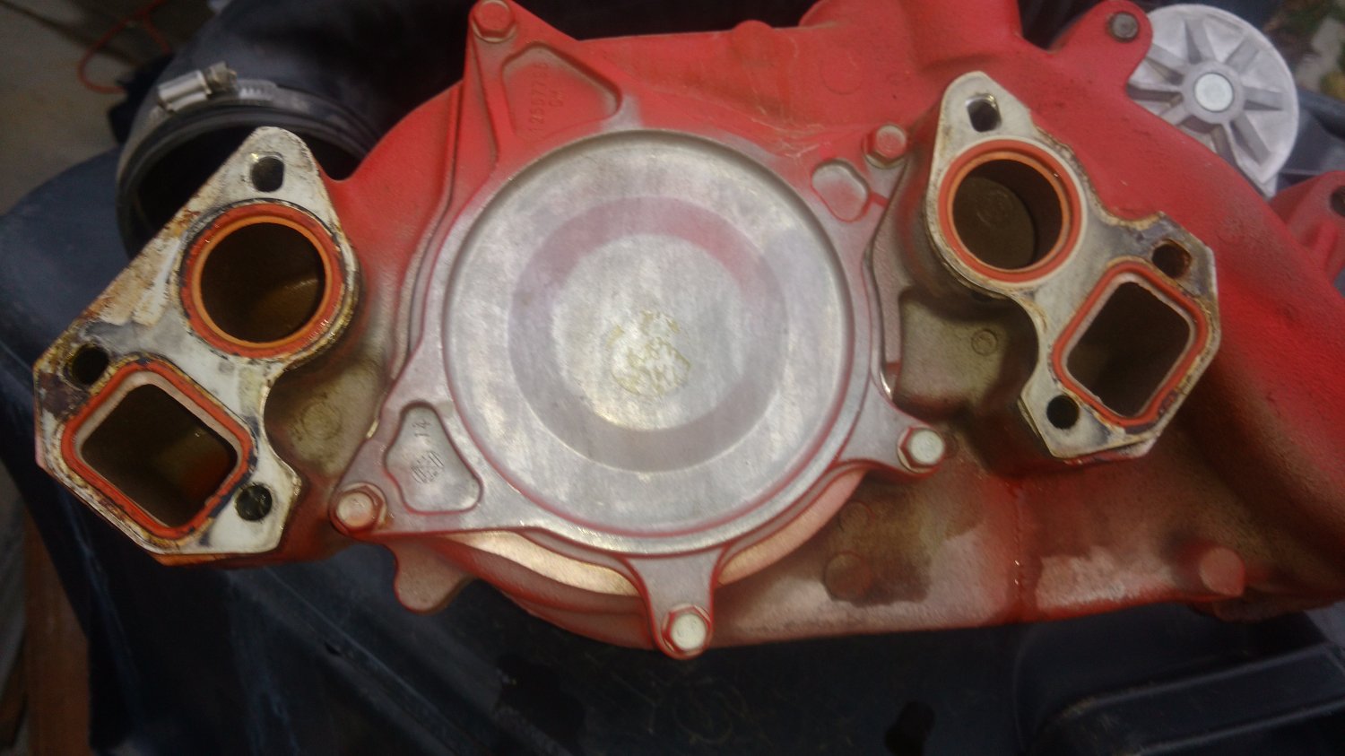 backside of water pump.